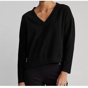 Ralph Lauren RLX Black Merino Wool V-Neck Golf Sweater - Large $148